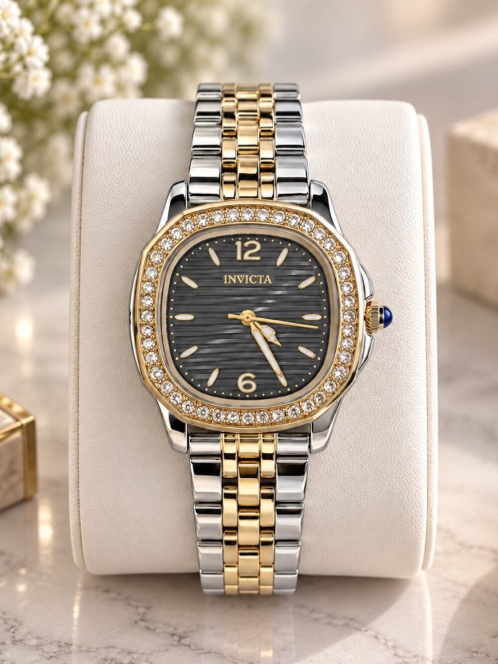 Invicta Wildflower Women’s Two Tone Gold Silver Crystal Watch 31mm